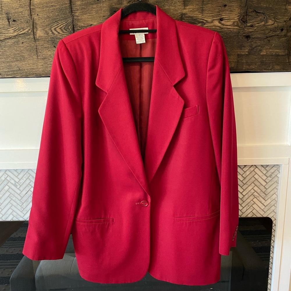 Talbots Size 12 Red Suit Jacket